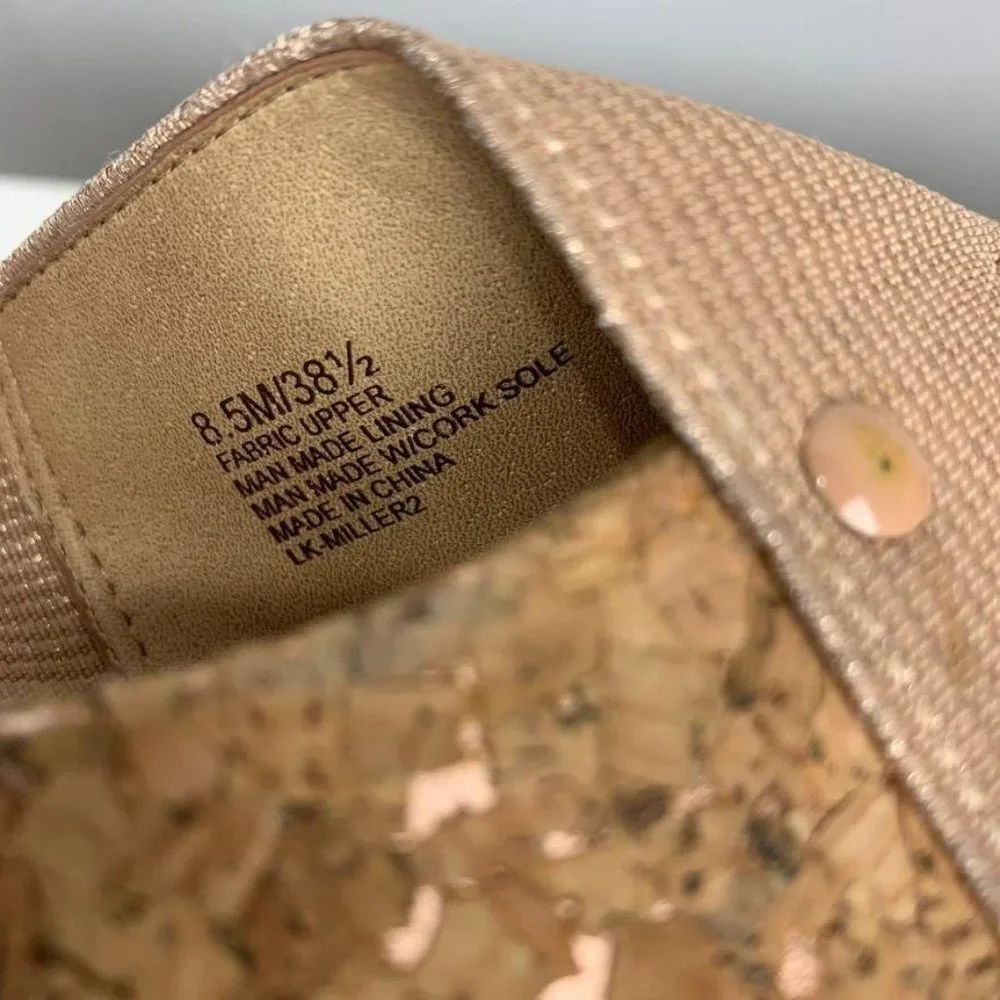 Lucky Brand Tan Crisscross‎ Strap Cork Wedge Sandal